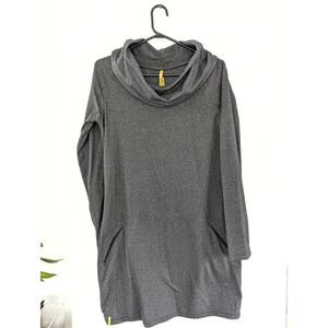 2010 Lolë Women's Gray Cowl Neck Sweater Dress
